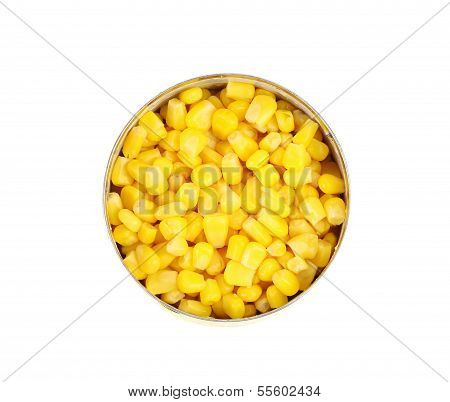 cans of corn. Iron packaging, a photo with top
