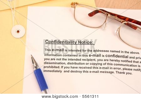 Confidentiallity Bekanntmachung