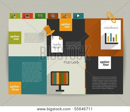Modern color  infographic box diagram can be used for annual report. Web or print banner, template.