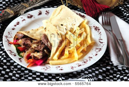 Shawarma eller gyros sandwich