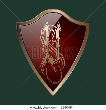 Shield With The Letter V