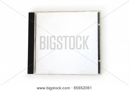 CD Box with disc on white background