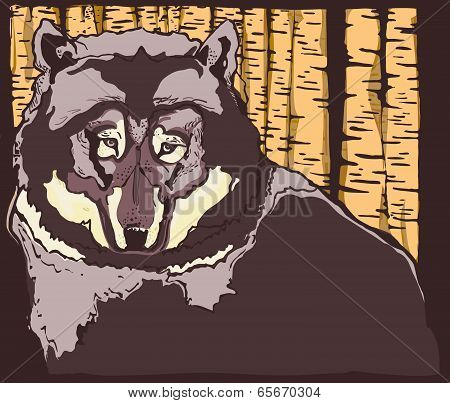 Wolf Guarding the Forest