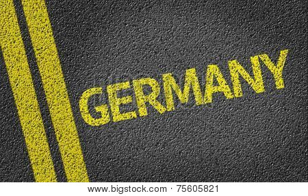 Germany written on the road