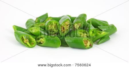 geschnittene Long Green Peperoni