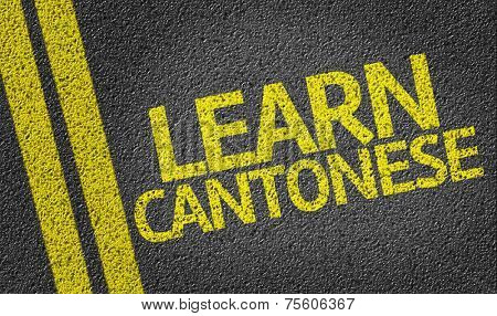 Learn Cantonese written on the road