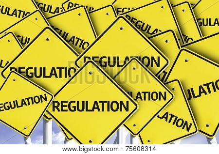 Regulation written on multiple road sign