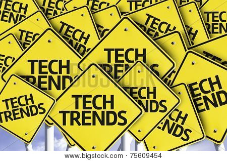 Tech Trends written on multiple road sign 