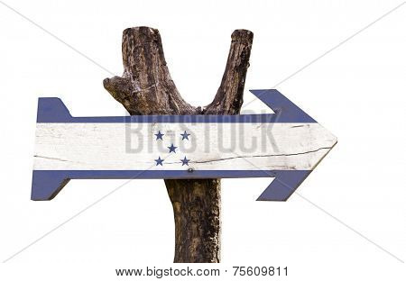 Honduras wooden sign isolated on white background