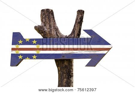 Cape Verde wooden sign isolated on white background