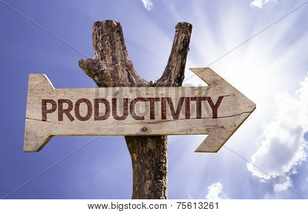 Productivity sign with a beautiful day on background 