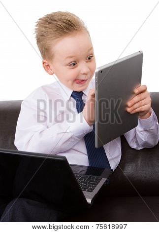 Multitask Young Businessman boy