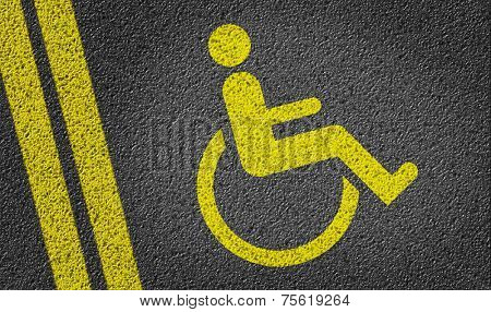 Parking space reserved for Handicapped shoppers in a retail parking lot