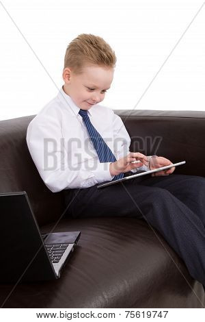 Multitask Young Businessman boy