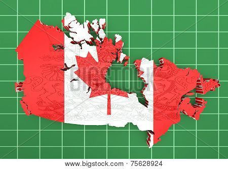 Map Of Canada With Flag Colors