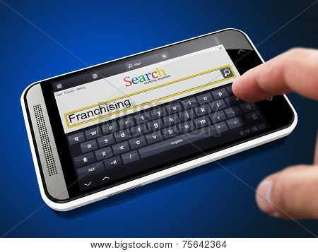 Franchising - Search String on Smartphone.