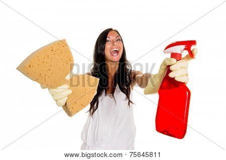 a young woman annoyed that they have to do the house cleaning.