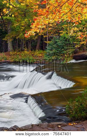 Waterfall In Autumn Forest