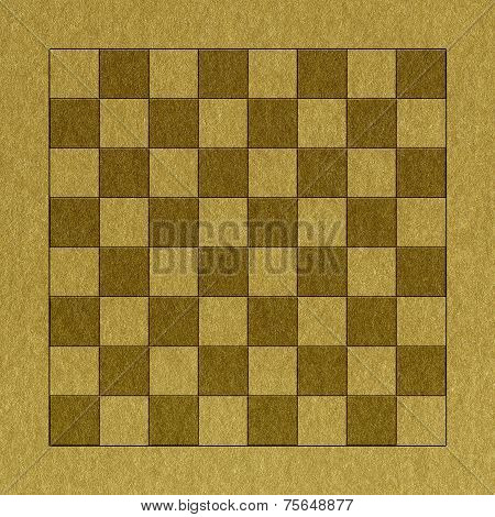 Checkerboard In Golden Paper