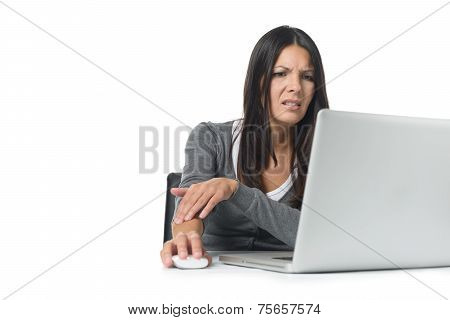 Young Businesswoman Massaging Her Forearm