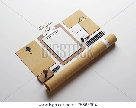 Blank Elements On White Paper Background