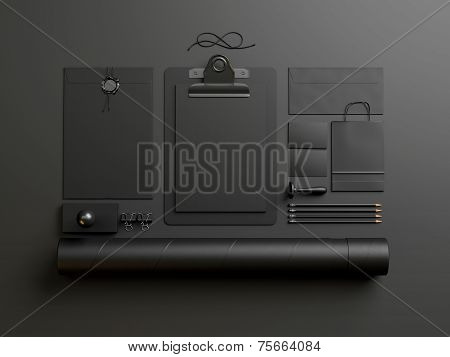 Black Elements On Dark Paper Background