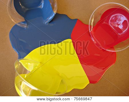 Colorful paint spill