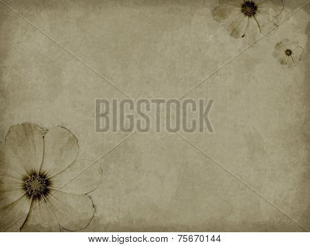 old paper with flowers