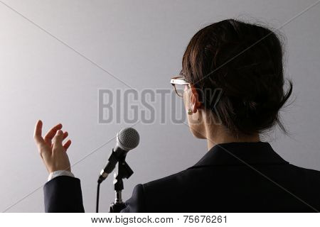 Businesswoman Giving A Presentation Or Speech