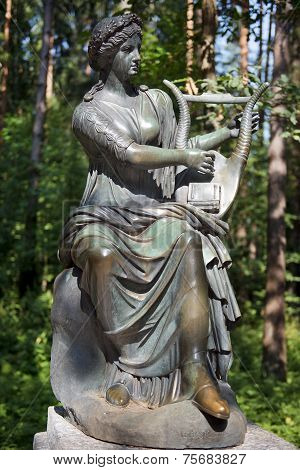 Bronze Sculpture Terpsichore, Muse Of Dance, Pavlovsk Park