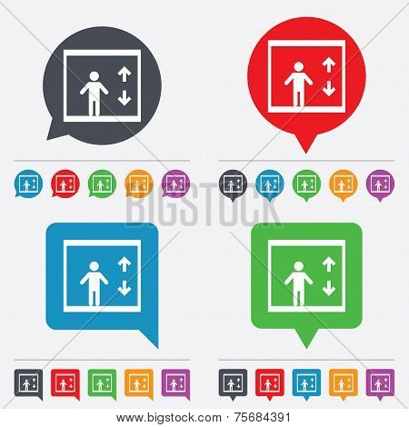Elevator icon. Person symbol with up down arrows