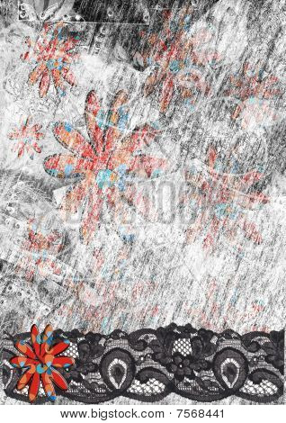 grunge flowered background