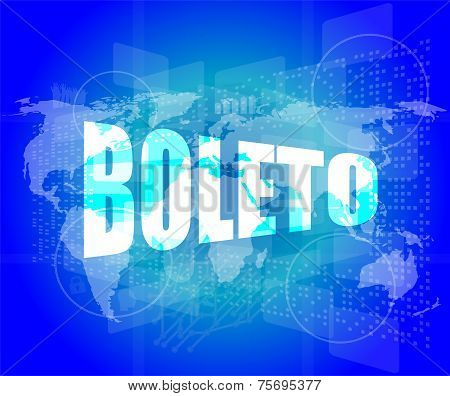 Backgrounds Touch Screen With Boleto Word