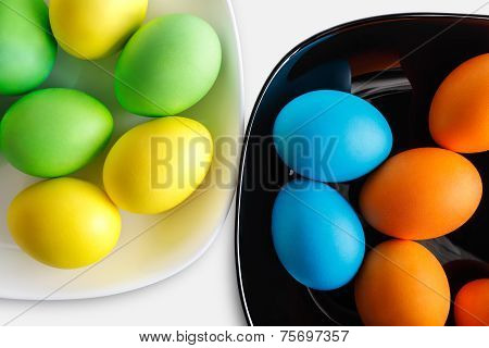 Easter eggs, top view