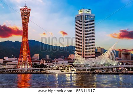 Port of Kobe with Kobe Port Tower