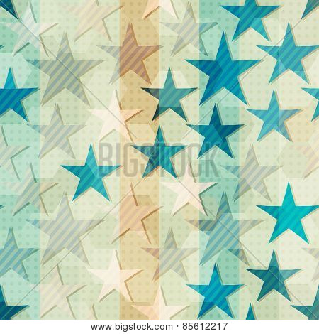 Abstract Blue Star Seamless