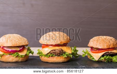 Closeup Of Classic Burger