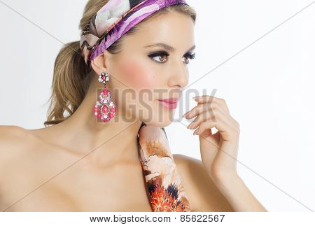 Beautiful Woman In Flowers