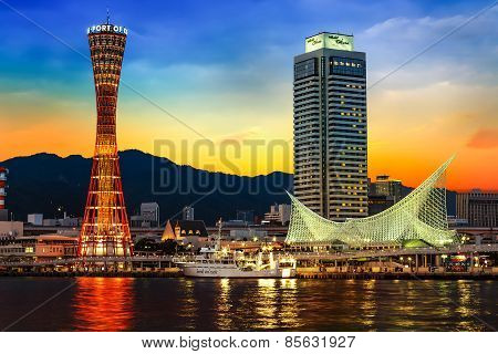 Port of Kobe with Kobe Port Tower