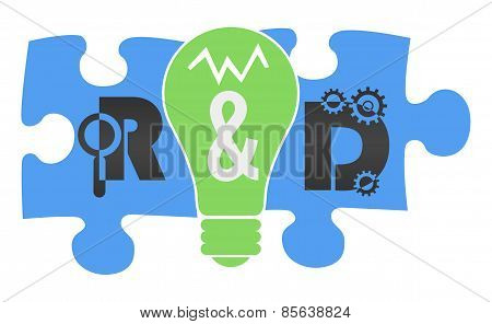 R And D - Research And Development Colorful Shapes