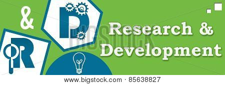 R And D - Research And Development Abstract Green Blue