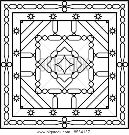 Wrought Iron Fireplace Grill Vector Art