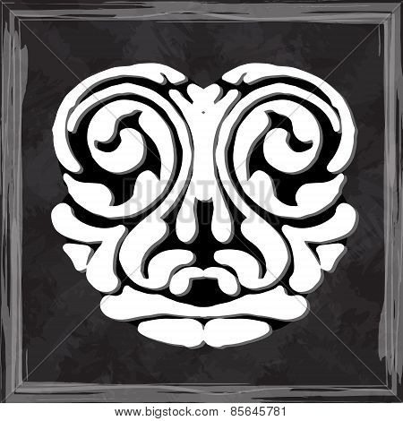 original face masks ancient gods, for tattoo and ancient amulets. Incas, Aztecs