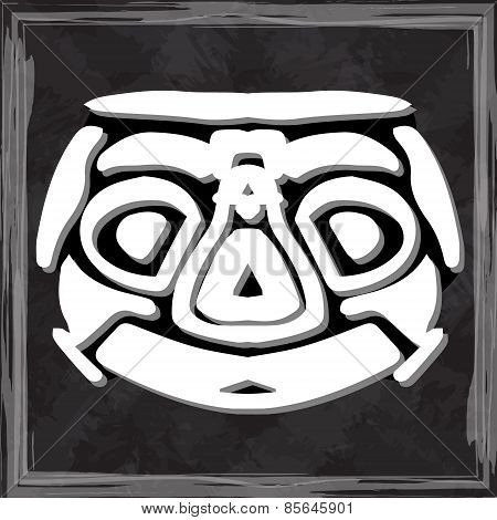 original face masks ancient gods, for tattoo and ancient amulets. Incas, Aztecs