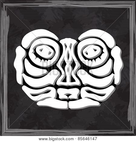 original face masks ancient gods, for tattoo and ancient amulets. Incas, Aztecs