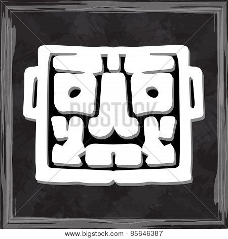 original face masks ancient gods, for tattoo and ancient amulets. Incas, Aztecs
