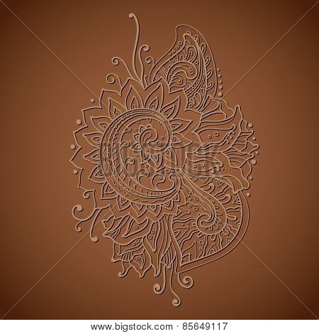 Traditional vector oriental floral ornament with a lot of details