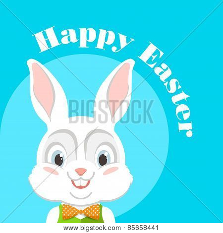 Happy Easter with Easter bunny. Vector.