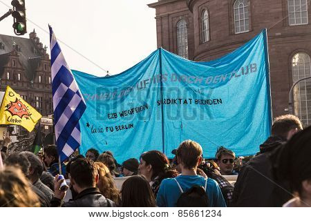 People Demonstrate Against Ezb And Capitalism