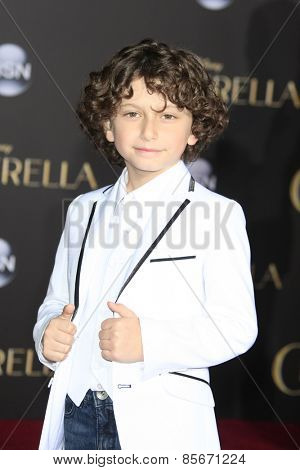 LOS ANGELES - MAR 1: August Maturo at the World Premiere of 'Cinderella' at the El Capitan Theater on March 1, 2015 in Hollywood, Los Angeles, California